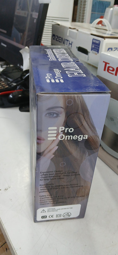 سشوار حرفهای Pro Omega مدل 8803 (توان 2400 وات، موتور AC، باد سرد)